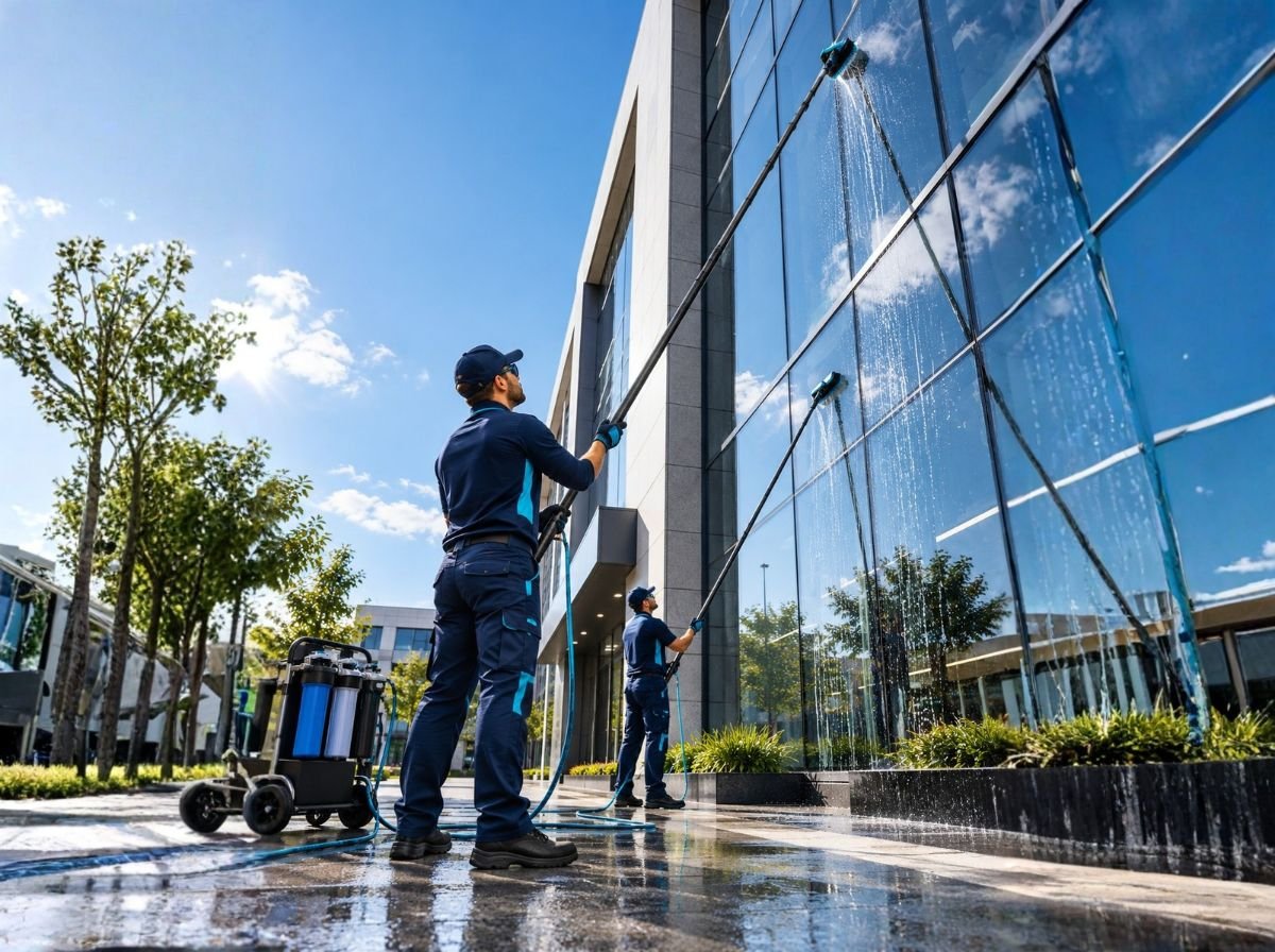 Lavação técnica e hidrojateamento de pátio corporativo externo e acessos