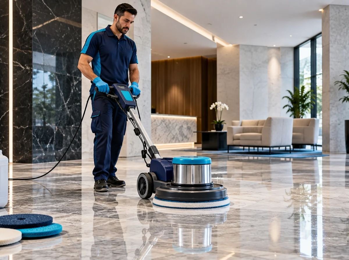 Polimento e cristalização de mármore e porcelanato